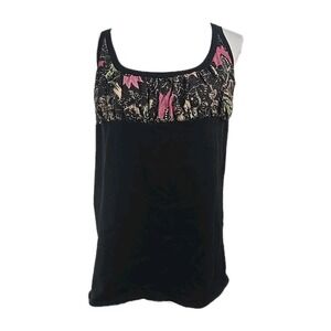 Sigrid Olsen Black Rib Knit Tank Top Plus Size Woman 2X